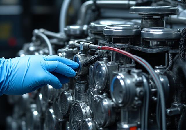 Engine maintenance close-up